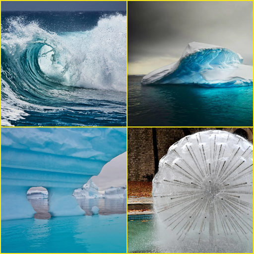 Fountain, Ice, Iceberg, Wave Wallpapers
