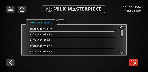 MilkMasterpiece HMI Screen 2