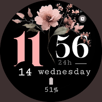 Minimal Bloom pink watch face