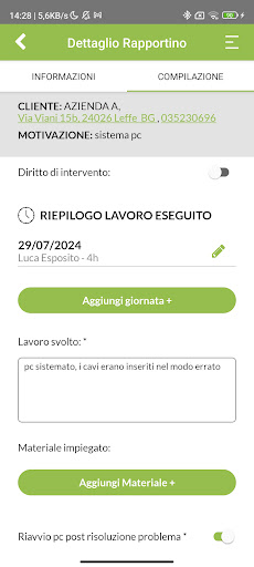 Rapportini Lavoro Screen 3