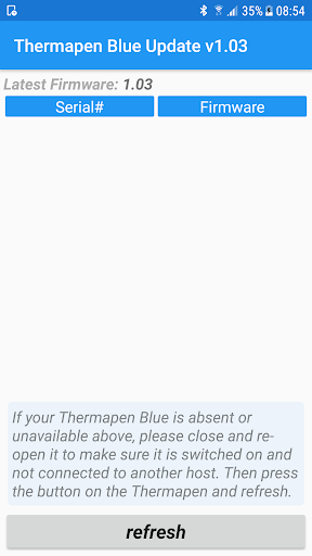 Android application Thermapen Blue Update screenshort