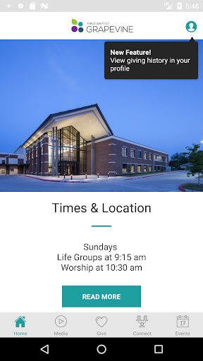 Android application First Baptist Grapevine screenshort