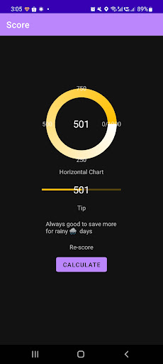 Android application UI Credit Score Demo screenshort