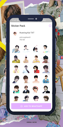 Android application Huening Kai TXT WASticker screenshort