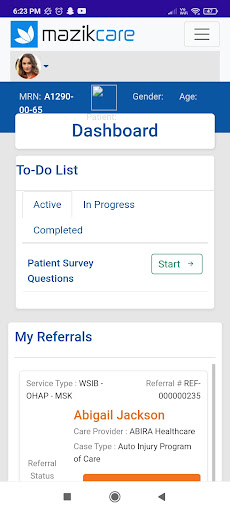 Patient Mobile App Screen 2