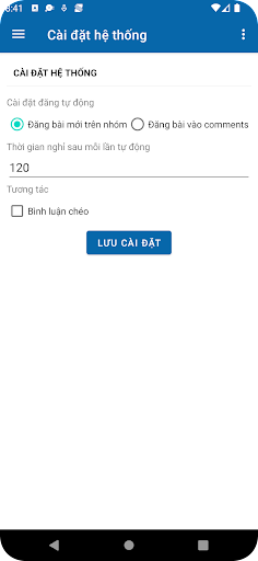 Android application Đăng bài nhiều nhóm Facebook screenshort