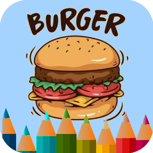 Hamburger coloring game logo