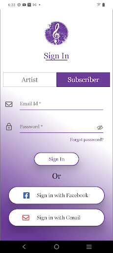 Android application Bitten Music screenshort