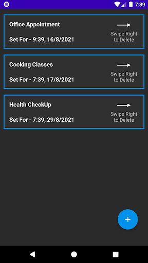 Android application Remind Me screenshort