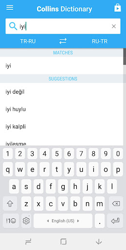 Russian-Turkish Dictionary Screen 2