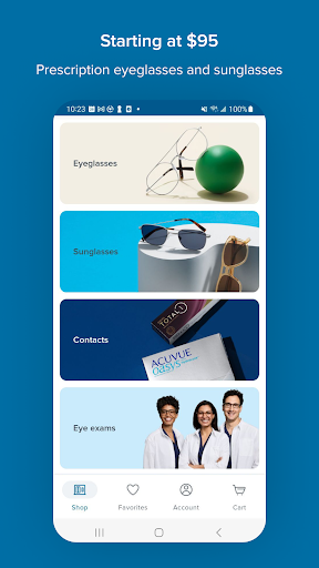 Android application Warby Parker screenshort