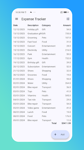 DailyTrack: Expense Tracker Screen 2