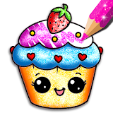 Cupcakes Coloring Book Glitter icon