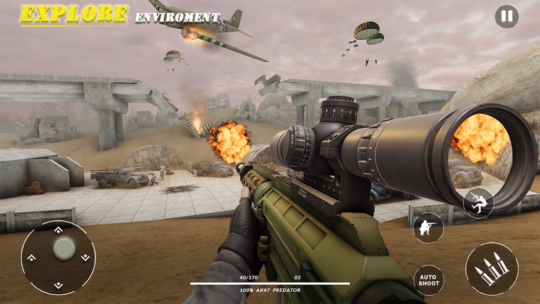 Screenshot 13 Juegos de francotiradores de la guerra mundial ww2 android