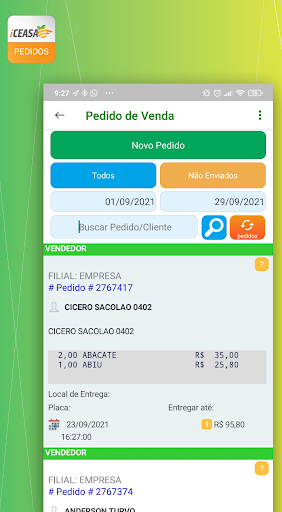 iCeasa Pedidos Screen 2