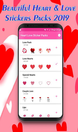 Android application Heart Love Stickers WAstickers screenshort
