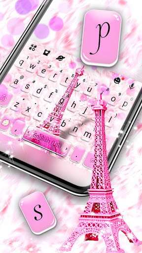 Pink Paris Tower Keyboard Them Screen 2