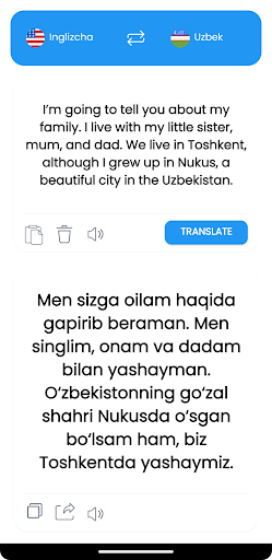 Ozbekcha inglizcha tarjimon Screen 2