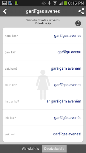 Latvian Nouns Screen 3
