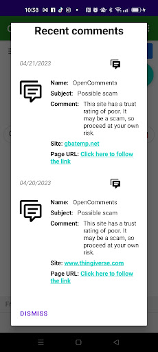 OpenComments Screen 2