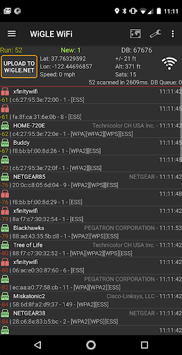 Android application WiGLE WiFi Wardriving screenshort