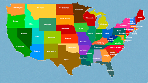 Android application United States States Puzzle screenshort