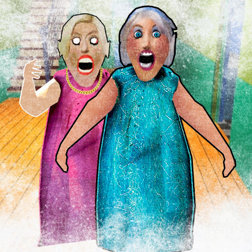 Frozen granny in scary game logo