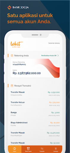 Android application Loket Bank Jogja screenshort
