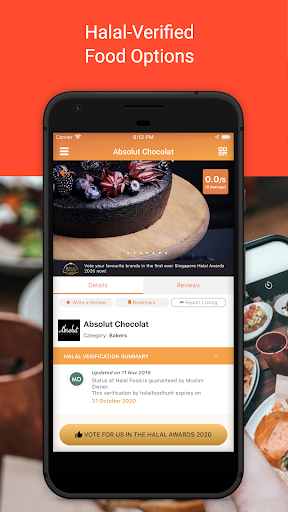 Android application Halalfoodhunt screenshort