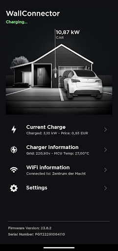 Android application Tesla Wall Connector Plus screenshort