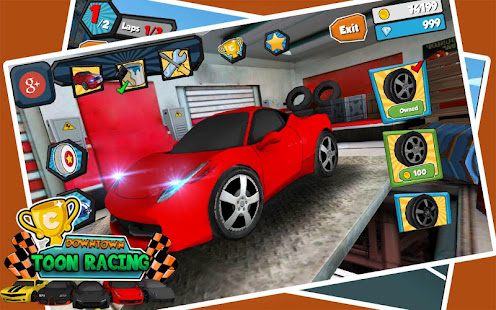 Downtown Car Toon Racing v1.2 APK + Mod [Unlimited money][Free purchase] for Android