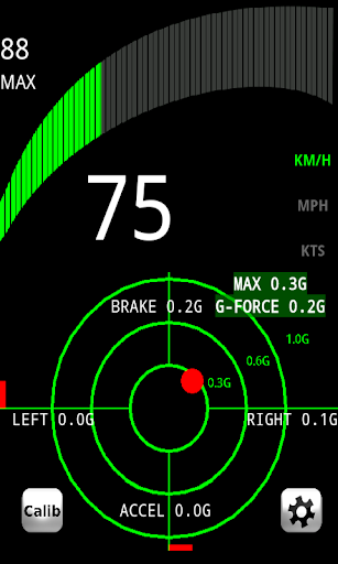 Screenshot of Speedometer with G-FORCE meter