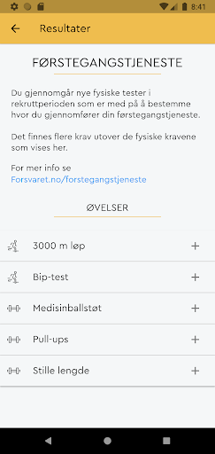 Fysiske tester i Forsvaret Screen 2
