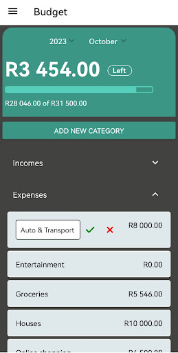 Android application FinPlanner screenshort