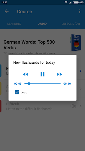 Learn German Vocabulary VocApp Screen 3