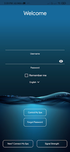 Android application ControlMySpa screenshort