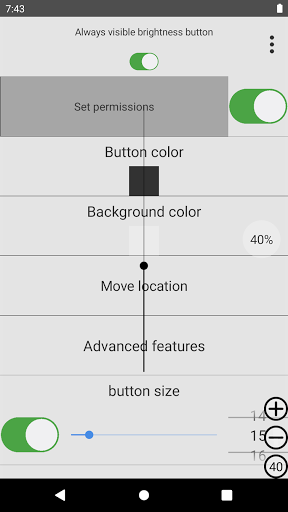 always visible brightness Screen 2