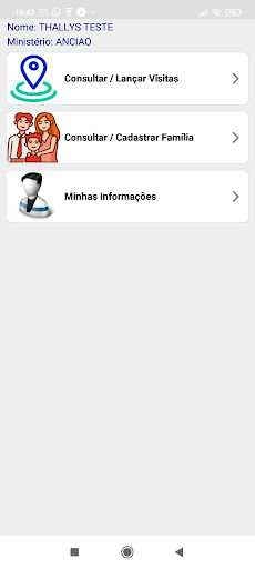 Android application Visitas screenshort
