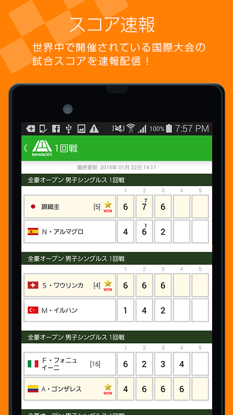 Android application テニスニュース/世界の最新テニス情報がサクサク読める screenshort