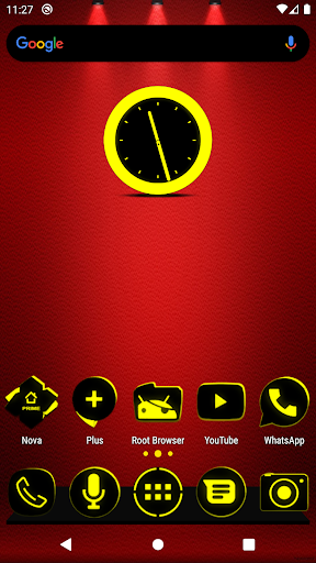 Android application Flat Black and Yellow IconPack screenshort
