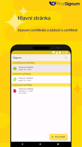 Android application iSignum screenshort