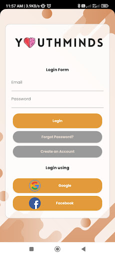 YOUTHMINDS Mobile App Screen 2