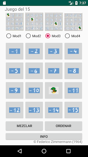 Juego del 15 Screen 2