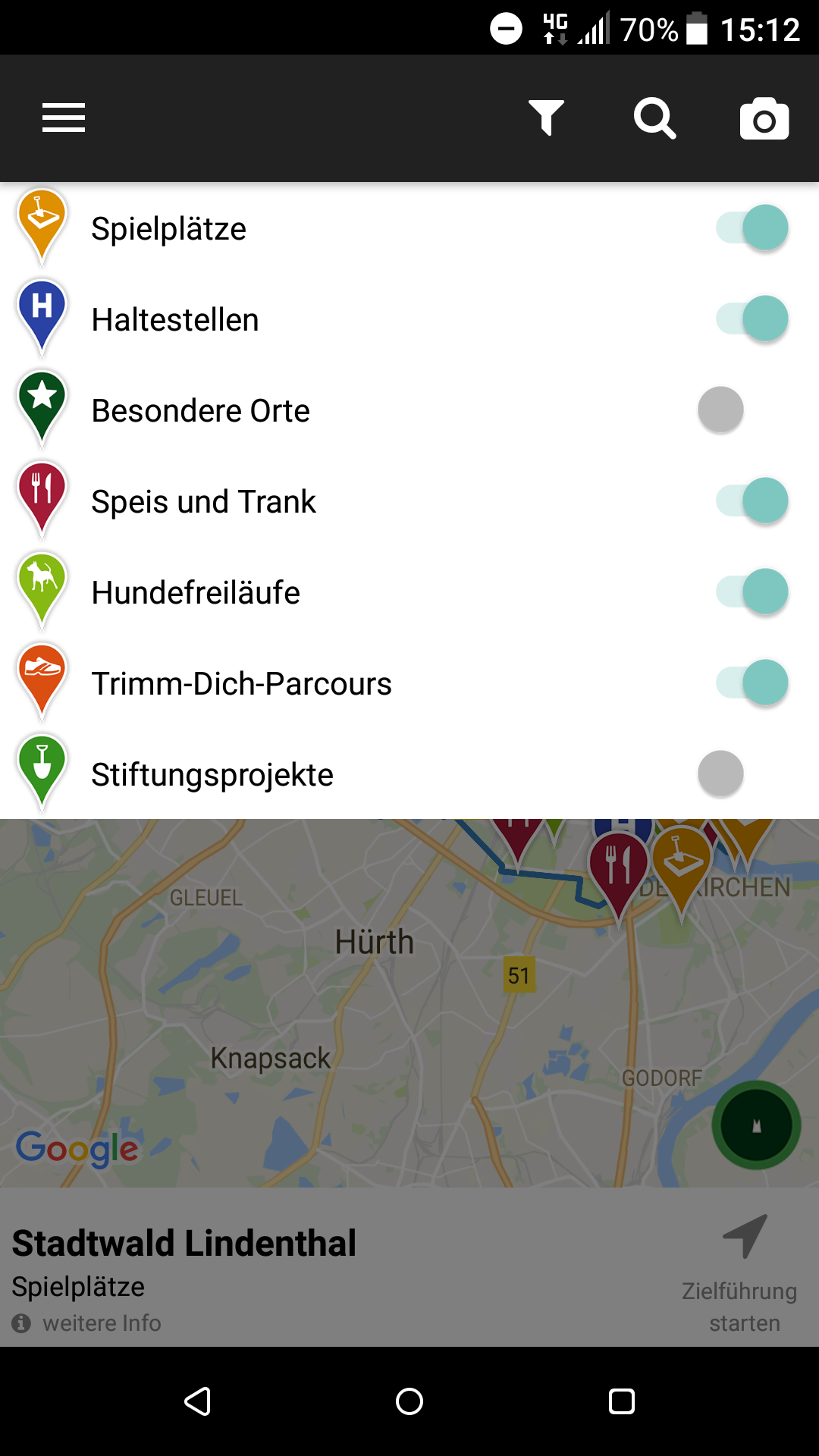 Android application Mein Grüngürtel Rundweg Köln screenshort
