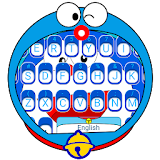 Cute Blue Cat Cartoon Keyboard Theme icon