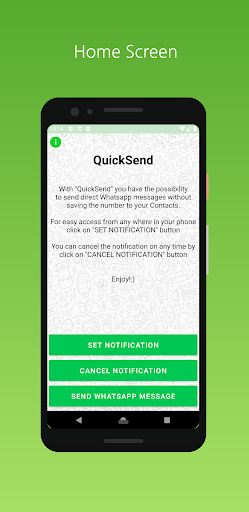 Android application QuickSend screenshort