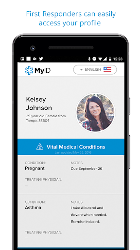 Android application MyID – Medical ID Profile screenshort