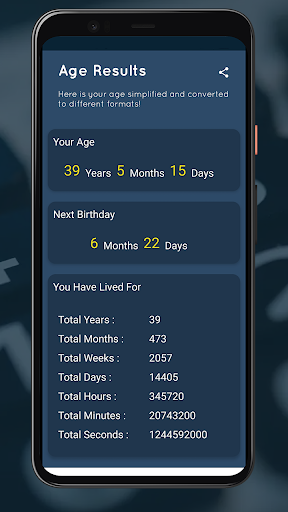 Age Calculator Screen 3