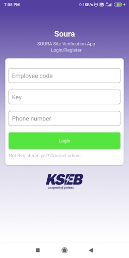 Android application KSEBL-SOURA Site Verification screenshort