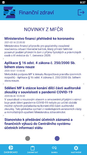 Finanční zdraví Screen 2
